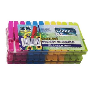 Clanax Kolíčky na prádlo plastové barevné 36 kusů